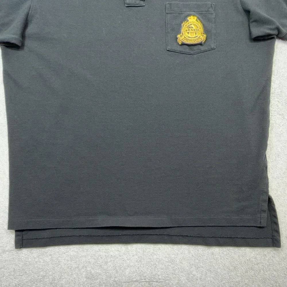 Ralph Lauren Polo Shirt Mens XL Black Crest Pocket Purveyors Fine Winter Apparel
